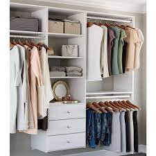 White Wood Deluxe Closet System Wh62