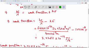 the work function of cesium metal is