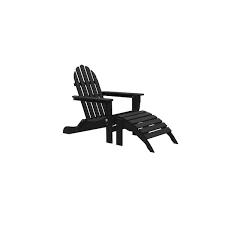 Durogreen Recycled Plastic 2 Piece The Adirondack Chair Set With Ottoman Black