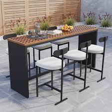 7 Pieces Outdoor Patio Bar Dining Set