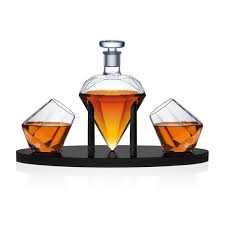 Diamond Whiskey Decanter And Glasses
