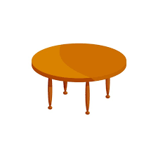 Vector Round Wooden Table Icon