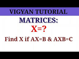 Matrices Find X If Ax B Vigyan