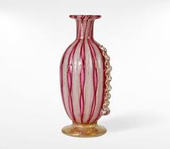 Pink Murano Zanfirico Filligrana Glass