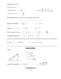 Equation Sheet Newtonian Mechanics