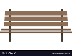 Outdoor Bench Icon Flat Isolated