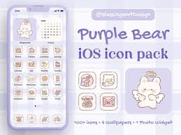 100 Purple Bear Rabbit Ios Icons Pack