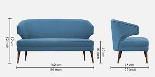 Buy Adrian Fabric 2 Seater Sofa In Blue