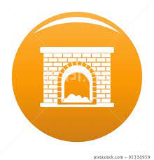 Brick Fireplace Icon Simple