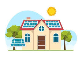 Solar Panel Home Vector Art Icons And