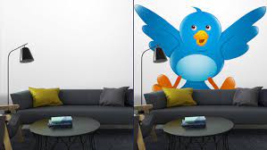 Wall Mural Twitter Bird Cartoon Icon