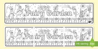 Fairy Garden Colouring Display Banner