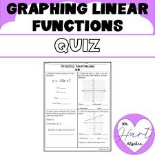 Graphing Linear Functions Quiz Linear