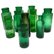 Set Of 10 1stdibs Jars Antique Glass