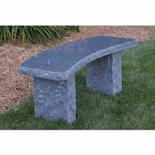 Outdoor Curved Charcoal Granite Bench