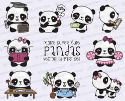 Vector Clipart More Kawaii Pandas