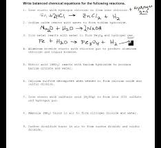 Practice Writing Chemical Equations