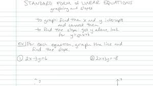 Standard Form Of Linear Equations