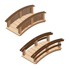 Isometric Wooden Bridges Stock Vector