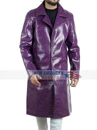Jared Leto Joker Purple Crocodile Coat