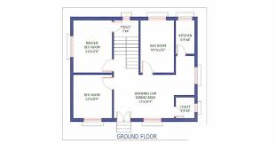 2d House Plan 3bed Room Ground Flore