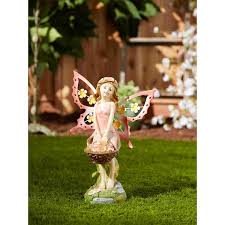 Zingz Thingz Pink Fairy Solar Garden Statue