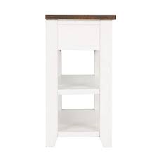 48 In White Rectangular Solid Pine Wood Top Console Table Entryway Sofa Side Table With 3 Storage Drawers 2 Shelves