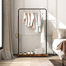 Rolling Garment Rack With Hanging Hooks