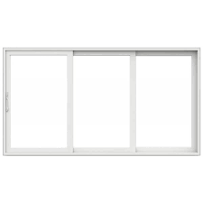 Jeld Wen V4500 Multi Slide 141 In X 96 In Right Hand Low E White Vinyl 3 Panel Prehung Patio Door