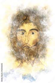 Christ Byzantine Style Watercolor