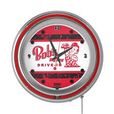 Red Vintage Lighted Og Neon Clock