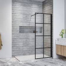 Glass Matte Black Walkin Shower Door