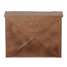 Brown Copper Metal Wall Mounted Mailbox