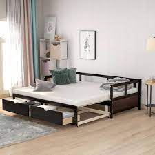 Godeer Espresso Twin Size Wooden Daybed