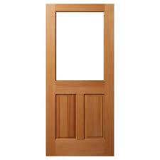 Builders Choice 36 In X 80 In 2 Panel Universal 1 Lite Clear Glass Unfinished Fir Wood Front Door Slab With Ovolo Sticking