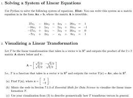 Solving A System Of Linear Equations