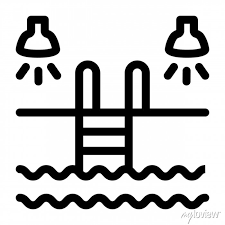 Swimming Pool Ladder Icon In Solid