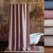 Wide Waterproof Linen Shower Curtain