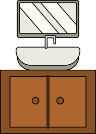 Sink Mirror Icon In Gray And Brown