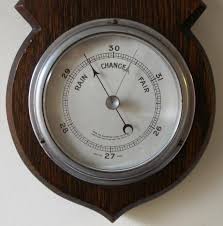 Oak Cased 8 Day Clock And Aneroid Barometer