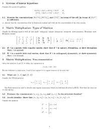 1 Systems Of Linear Equations 2 Matrix