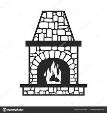 Fireplace Firewood Black Minimalist