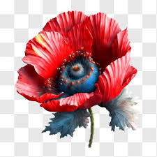 Vibrant Red Poppy Flower With