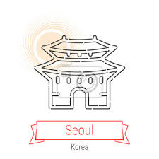Seoul South Korea Vector Line Icon