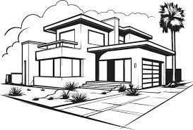 Duplex Blueprint Sketch House Design