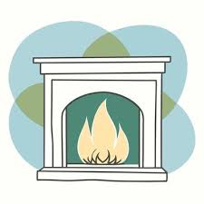 Fireplace Drawing Vector Art Icons