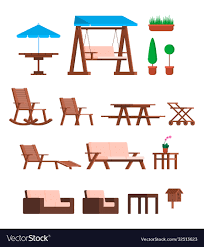 Diffe Garden Furniture Icons Set