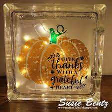 Thanksgiving Lighted Glass Block