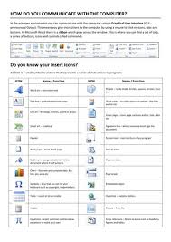 Microsoft Word Icon Worksheet