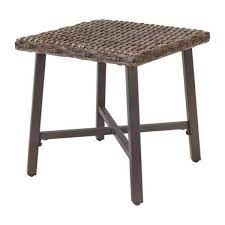 Outdoor Side Table With Wicker Top